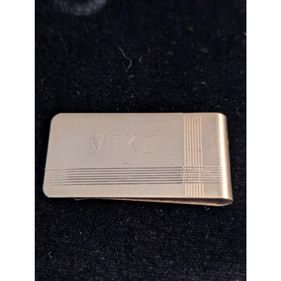 Vintage 'Mike' Engraved Gold Tone Money Clip - Picture 1 of 4